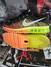 🔥GREAT CONDITION🔥SZ 12.5 Nike Flyknit Max  Black Atomic Orange Volt 620469-018 picture