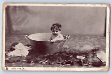 Hubbard Iowa IA Postcard Tis Jolly Cute Little Boy Bathing Tuck 1908 Antique picture