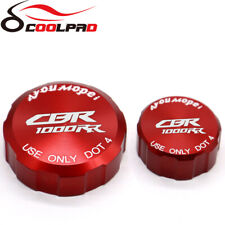 Red Front Rear Brake Fluid Reservoir Cover Cap For HONDA CBR1000RR CBR 1000RR picture