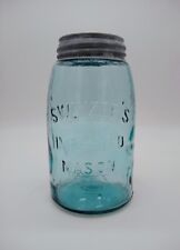 Vtg Swayzee's Improved Blue Mason Canning Jar Print Error 