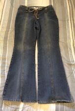 Vintage Jordache Jeans Womens Juniors 11/12 Lace-Up Fly Flare Low-Rise Y2K Denim picture