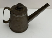 Antique/Primitive Tin Round Miner Oil Lamp/Container w/Screw On Cap - 5