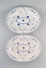 Two antique Royal Copenhagen Blue Fluted Plain serving dishes. Early 19th C. picture