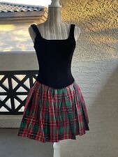 Vtg Scott McClintock 6 Gothic Grunge Victorian Velvet Corset Tartan Mini Dress picture