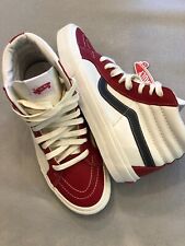 Vans Sneakers Men's US 10 New Sk8 Hi Vault Leather High Top Red/White Shoes picture