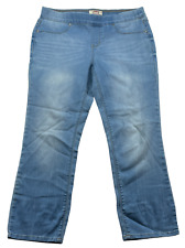 L.E.I Pull On Capri Pants Womens size 5 Blue Stretch Denim 2 Back Pockets picture