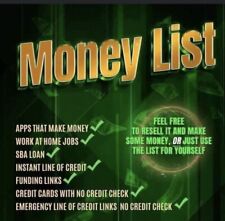 The Money List WAH Jobs Business Loans/Grant Info Digital Product PLR Resell picture