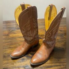 Nacona men’s vintage brown leather pointed toe western cowboy boots size 7 1/2EE picture