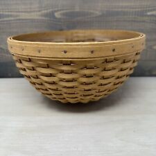 Longaberger 2002 9 Inch Bowl Basket With Hard Plastic Protector picture