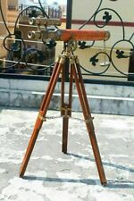 Antique double barrel nautical telescope brass with tripod stand beautiful gift picture