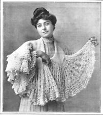 ~ Beautiful Antique Women's Circular Shawl Reproduction Crochet Pattern ~ picture