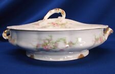 THEODORE HAVILAND LIMOGES FRANCE OVAL SERVING TUREEN PINK ROSE SPRAYS picture