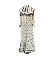 Antique Victorian White/black Pattern Cotton Tea Dress Skirt Western Front picture