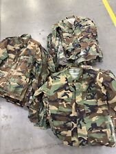VTG US  Military Camo Cargo Jacket Shirt Medium Regular Woodland Combat BDU picture