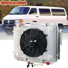 For Dodge B150 250 RAM 1500 2500 3500 VAN 3.9/5.2L 3 Rows Radiator+Shroud Fan picture