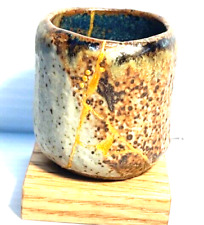 MINI Kintsugi Style Japanese Repair Technique, ceramic/Raku handmade cup,VG picture