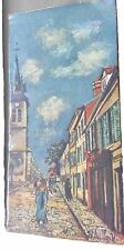 Vintage Maurice Utrillo V French Parisian Street Painting Copy. picture