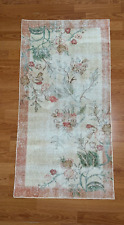 vintage rug, small vintage rug,3x6 small rug,Floral rug,oushak rug,Turkish rug picture