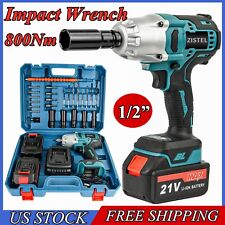 1/2” Cordless Impact Wrench MAX 800N.m High Torque Impact Driver w/ 2 Batteries picture