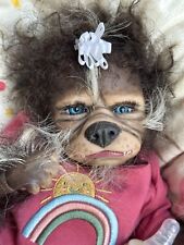 Ooak Reborn newborn baby With Blue  Eyes reborn werewolf hybrid pup Art doll picture