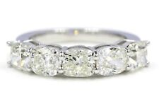 Natural Cushion Cut Diamond 4.18 CT Eternity Band Engagement Ring 18K White Gold picture