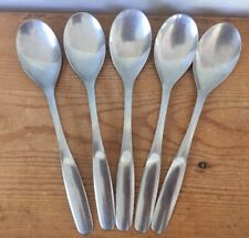 Set Of 5 Vintage Hackman Finland Stainless Steel Soup Spoons Silverware Flatware picture