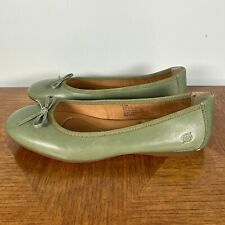 Born Womens Brin Ballet Bow Flat Sage Size 8.5M Leather Slip On Comfort Shoes picture