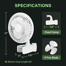 HealSmart 6-inch Grow Tent Poles Clip Fan Monkey Fan Adjustable 90°Angle,2-Speed picture