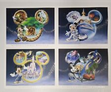 Vintage Disney Walt Disney World Lithograph Set Mickey Mouse 4 Collector Prints picture