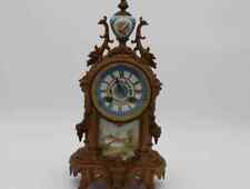 1800's French Louis XV Japy Freres Mantle Clock with Hand Painted Porcelain picture