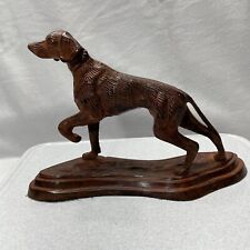 Vintage Bronze Hunting Dog Figurine Sculpture Pointer Hound Setter 7.75Hx12Lx5W picture