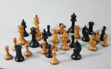 GOOD QUALITY ANTIQUE / VINTAGE STAUNTON PATTERN WEIGHTED CHESS SET + BOX K=72mm picture