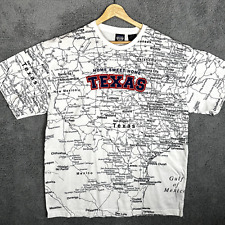 Vintage Texas All Over Print AOP Map State of Mine T-Shirt Men's Size Large picture