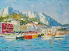 Listed Artist Nino Pippa Original Oil Painting Capri Marina Stunning 18
