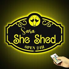Custom Metal She Shed Sign with Led Lights, She Shed Wall Decor Craft Room Decor picture