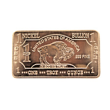 1 TROY OUNCE/OZ .999 Pure Metal Buffalo Nickel Bar Gold Silver American Precious picture