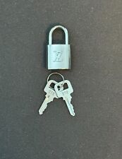 Louis Vuitton PadLock Lock & 2 Key Brass Silver Polished picture