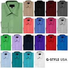 NEW Men's Regular Fit Long Sleeve Solid Color Dress Shirts - 19 Colors picture