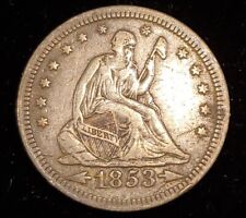 1853 Seated Liberty Quarter, Arrows & Rays, Choice VF Better Date picture