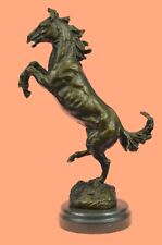 Vintage Rearing Horse English Saddle Bronze Sculpture Figurine Statue Decorative picture