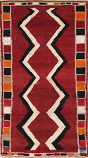 Vintage Geometric Gabbeh Wool Hand-Knotted Accent Rug 3x5 Tribal Foyer Carpet picture