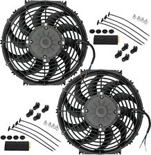 DUAL 12 INCH HUGE 180W MOTOR AUTOMOTIVE ELECTRIC ENGINE RADIATOR COOLING FAN KIT picture
