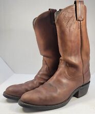 Vintage Olathe Cowboy Boots Men's Size 10 D Brown Leather Made in USA 9999 picture