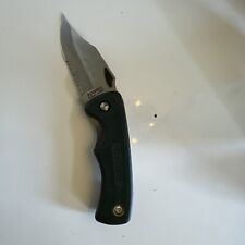 g153) Old Timer Schrade 430T Belt Clip Pocket Knife Green picture