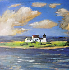 original Art signed lighthouse landscape picture