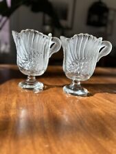 Mikasa Walther Crystal SWAN Pitcher Clear & Frosted Feathers Made in Germany X 2 picture