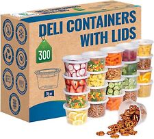 16oz [300 Sets] Deli/Soup Plastic Food Storage Containers with Airtight Lids picture
