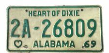Alabama 1969 Vintage License Plate Mobile County Heart Of Dixie picture