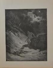 Antique Gustave Dore Religious Art Print Cain and Abel Printed 1880 Christian picture