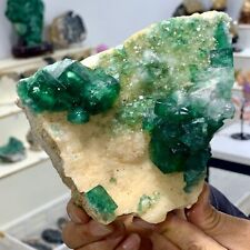 2.14LB Rare transparent GREEN cubic fluorite mineral crystal sample/China picture